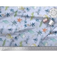 thumbnail image 3 of Soimoi Poly Georgette Fabric Fish,Coral & Starfish Ocean Decor Fabric Printed Yard 52 Inch Wide, 3 of 3