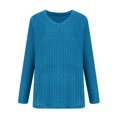 thumbnail image 4 of Besolor Plus Size Long Sleeve Tops for Women V Neck Pullover Sweaters Loose Dressy Curvy Hem Spring Fall Tunic Shirts, 4 of 7