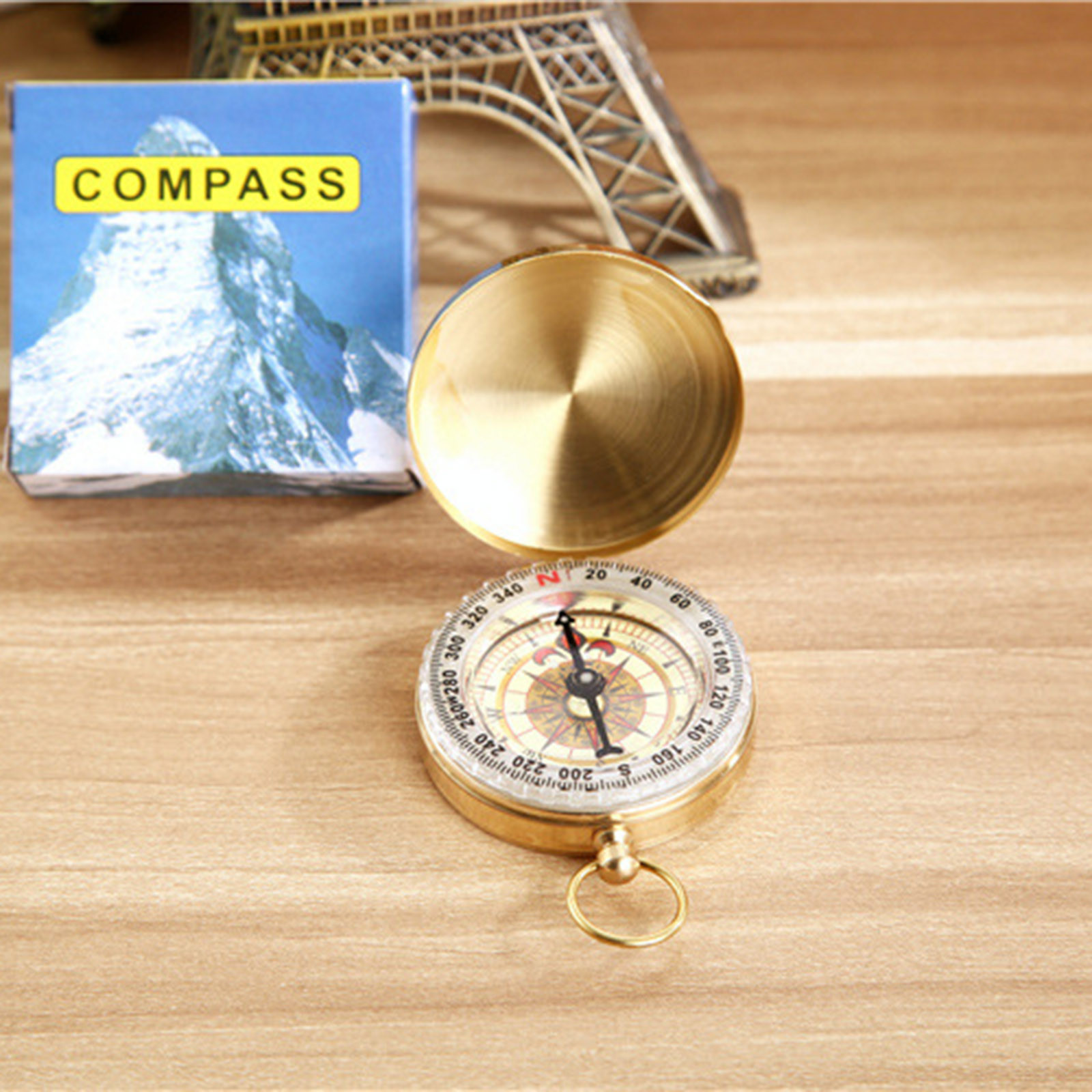 Boussole Extérieure Multifonction avec Montre de Poche Lumineuse Type Cuivre Pur à Clapet 2 ml