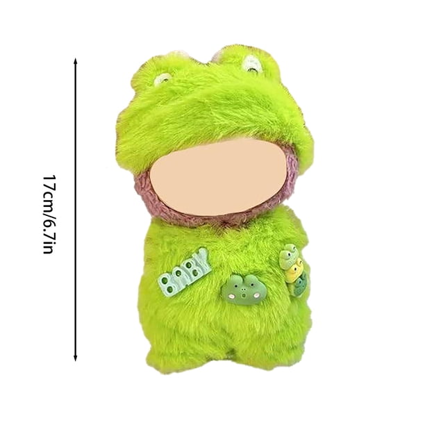 Mini salopette à épaules Labubu de 17cm, vêtements de poupée, série boîte aveugle Labubu, poupée de fête assise, mignon et beau ensemble de vêtements à la mode / Poupées et accessoires