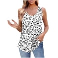 thumbnail image 1 of UPPADA Camisoles Mignonnes pour Femmes Tendance Col Rond à Fleurs Hauts d'Été Sans Manches Blouses Chic Décontracté Débardeurs Graphiques Noir,2TG, 1 of 5