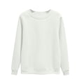 thumbnail image 1 of Moxiu Chandails à Col Rond pour Femmes Automne Manches Longues en Molleton Chandail de Base Uni Chandail à Enfiler Hauts Chandail Jumper Chandail Blanc,G, 1 of 6