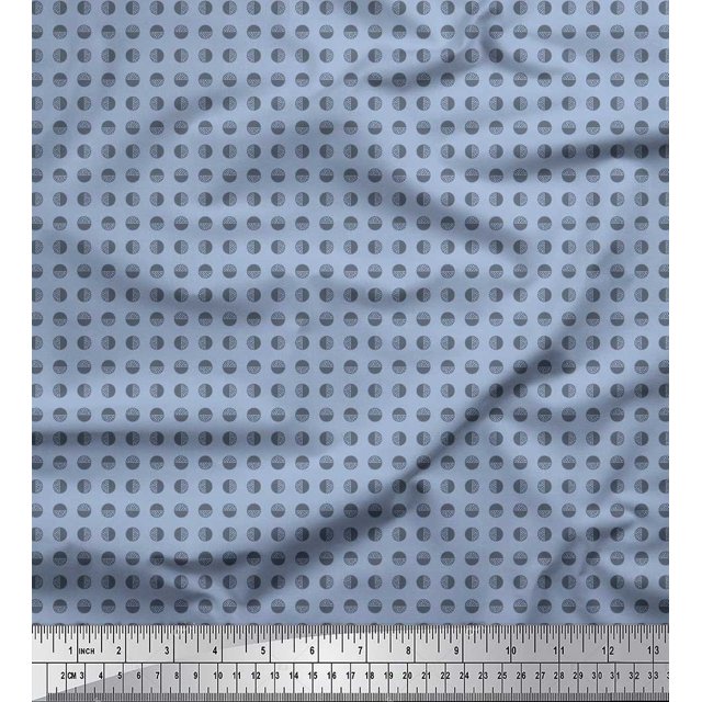 Soimoi Cotton Voile Fabric Abstract Shirting Printed Fabric 1 Yard 42 Inch Wide