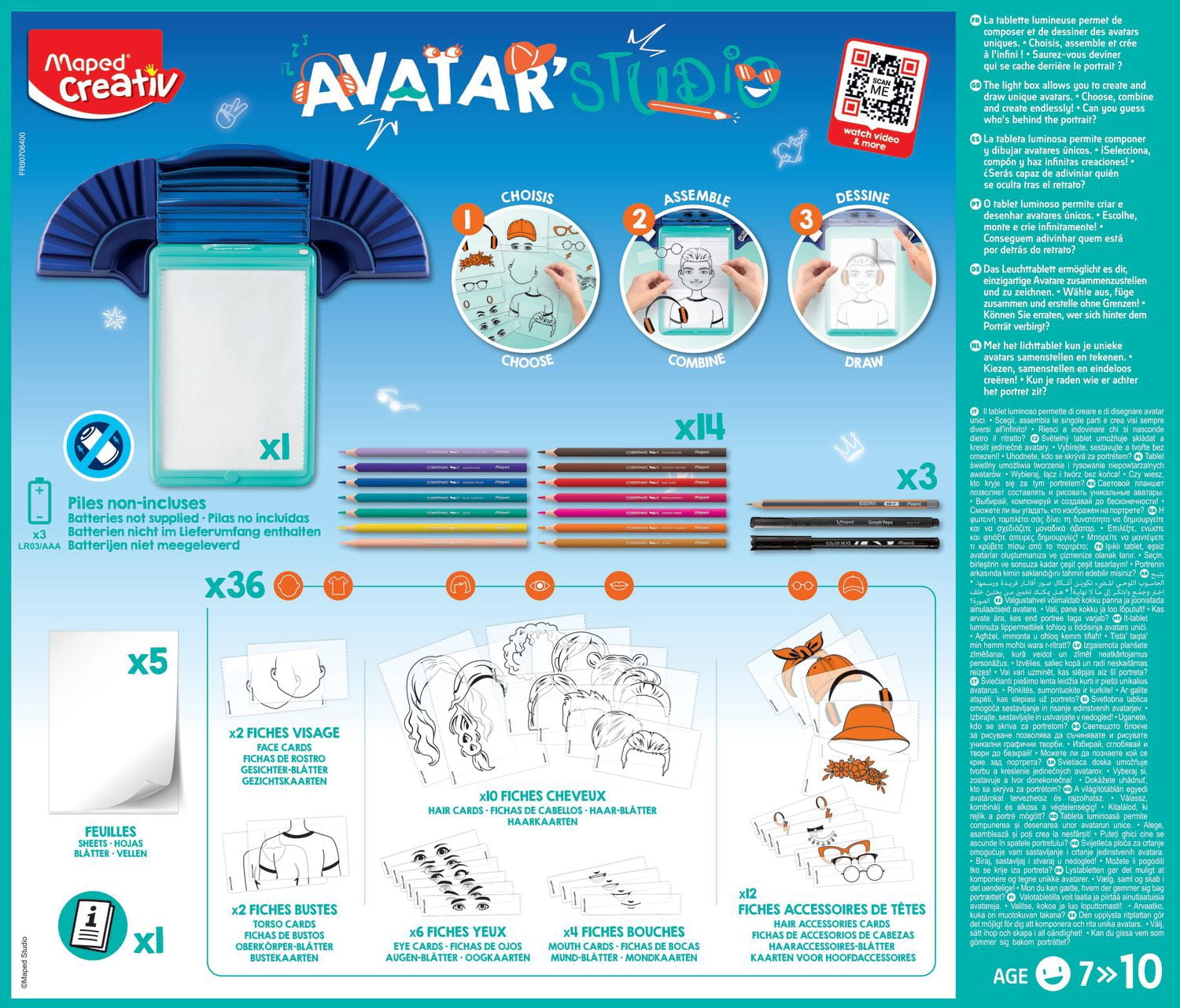 Maped Creativ - machine a dessin Avatar Studio - Tablette Lumineuse de dessin