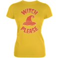 thumbnail image 1 of Halloween Witch Please Bright Yellow Juniors Soft T-Shirt, 1 of 1