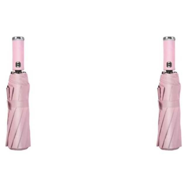 Maytalsory Folding Umbrella Reflective Stripe Umbrellas Waterproof Sunshade for LED/Pink 2Set