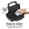 thumbnail image 3 of Proctor Silex Deluxe Hot Sandwich Maker With Easy-Clean Durable PFAS-Free Nonstick Ceramic Plates, Fits up to 2 Grilled Cheese, Ruebens, Tortas or Subs, Stainless Steel (25415MN), 3 of 8