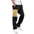 thumbnail image 1 of Men's Cargo Work Pants Straight Fit Casual Adjustable Hem Daily Wear Comfortable Loose Fit Jogger Trousers with Drawstring, 1 of 5