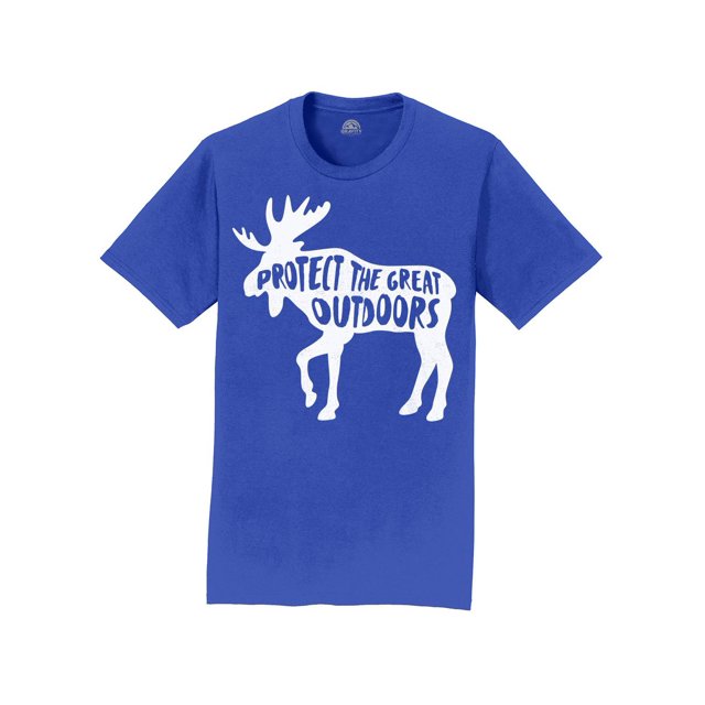 Gravity Outdoor T-Shirt Protéger le Grand Extérieur pour Hommes - Logo Blanc - Royal - m