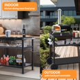 thumbnail image 4 of Chariot pour Gril, Support de Four à Pizza, Station de Préparation de bbq Extérieure avec Rangement, Roue, Dessus de Table en Acier Noir, 4 of 7