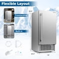 thumbnail image 2 of Costway Commercial Under Counter Ice Maker, 25 lbs Storage Capacity, for Home Bar Cafe Silver, 2 of 10