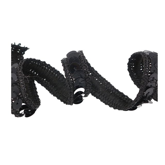 relayinert Handmade Sequined Band Addition To Hair Accessories Collection Sequined Dress Ribbon Sequined Belt black