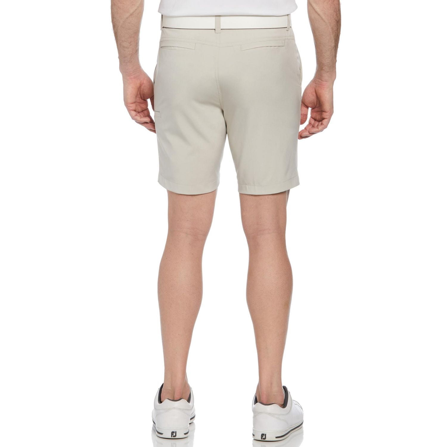 Short pour homme PGA Tour Course Essentials 8" à devant plat avec ceinture élastique et poche multimédia