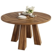 Dining Table for 4, 47 Inch Kitchen Table, Round Dining Room Table with Sturdy Base for Dining Room, Kitchen