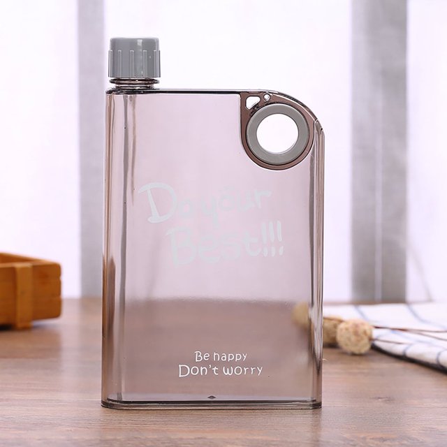HLONK Cycling Kettle Portable Small Square Transparent Drinking Water Bottle for Office