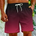 thumbnail image 4 of Meichang Mens Gradient Swim Trunks Summer 5 Inch Quick Drying Swimming Shorts Casual Elastic Waist Surfing Boardshorts Lightweight Drawstring Bathing Suits with Pockets Watermelon Red M, 4 of 9