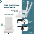 thumbnail image 4 of Leather Office Desk Chair, High back Ribbed Executive Modern Conference Room Chairs with Arms Task Chair Adjustable Swivel Chair for Home Office, White, 4 of 7