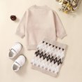 thumbnail image 3 of Gupgi Ensemble Jupe pour Fille 1-6 Ans, Chandail à Manches Longues Col Ras du Cou Jupe à Losanges Ensemble 2 Pcs Tenue d'Automne, 3 of 8