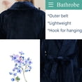 thumbnail image 4 of Artfasion Womens Long Flannel Bathrobe Solid Soft Plush Bath Robe Microfiber Fleece Full Length Sleepwear, 4 of 6
