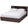 thumbnail image 1 of Baxton Studio Larsine Queen Bookcase Platform Bed in Brown, 1 of 8
