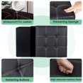 thumbnail image 3 of YOYTOO 15" Folding Storage Ottoman Cube Footstool Ottoman Bench with Storage, Faux Leather, Black, 3 of 7