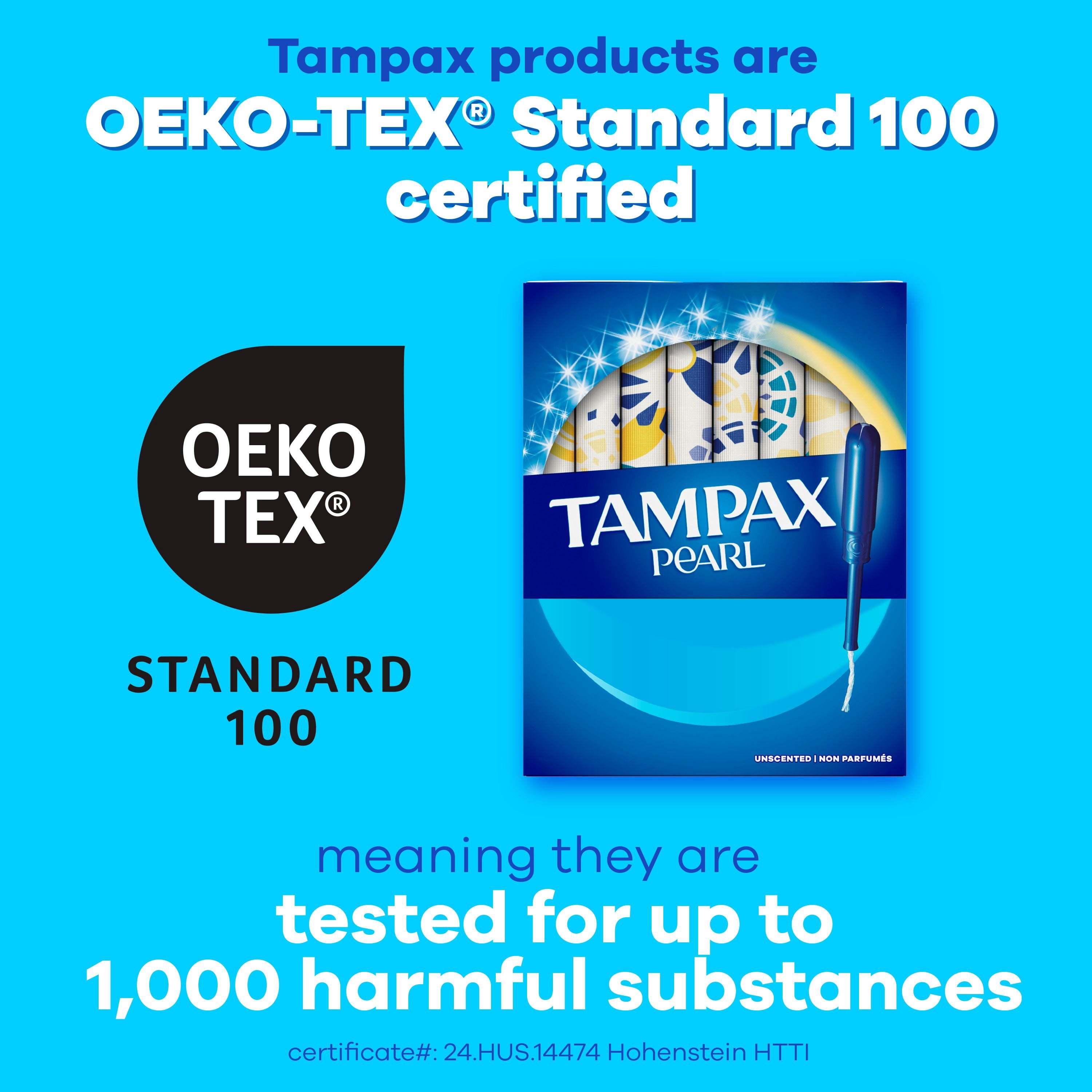 Tampax Pearl Tampons, with LeakGuard Braid, Super Absorbency, Unscented