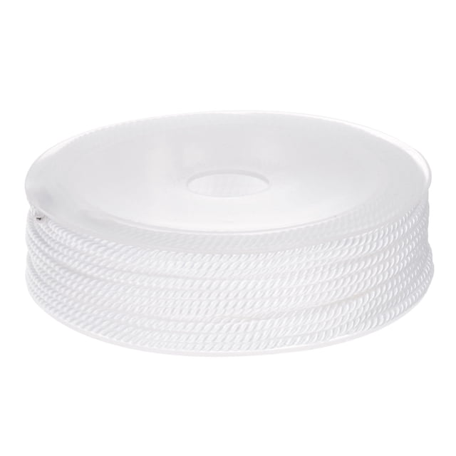 Unique Bargains Twisted Nylon Twine Thread Beading Cord 2mm 13M/43 Feet Extra Strong Braided Nylon String, White