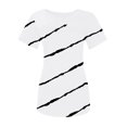 thumbnail image 3 of Pompotops Mode Femmes Dentelle Pachwork Imprimé Manches Courtes O-Cou Tops Blouse Décontractée, 3 of 6