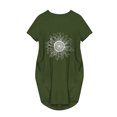thumbnail image 5 of Jusqu'à 65 % de Rabais! Robes d'Été Mode pour Femmes 2024 Grande Taille Robe Décontractée Ample à Imprimé Tournesol Robe à Manches Courtes à Col en V, 5 of 5