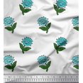 thumbnail image 1 of Soimoi Moss Georgette Fabric Leaves & Floral Block Printed Fabric 1 Yard 42 Inch Wide, 1 of 3
