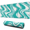 thumbnail image 1 of Artistic Blue & White Wave Design Gaming Mouse Pad - XL, Non-Slip Rubber Base, Stitched Edges, 1 of 7