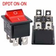 thumbnail image 3 of DPDT ON-ON Rocker Switch w/RED Neon Lamp KCD2 16A/250VAC, 3 of 4