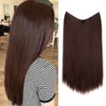 thumbnail image 1 of Hair Extensions Secret Hidden Wire In Real Long Thick Straight Curly Headband For Women,Brown Pullover Toupee, 1 of 3