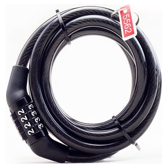 Self-Coiling Combination Bike Cable Lock, Resettable Keyless Bicycle Lock with Mount, Anti-Theft Cut/Water Resistant Security for Cycling, Commuting & Outdoor Use (6.5mm x 1000mm)