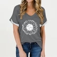 thumbnail image 4 of WTXUE T-Shirts à Manches Courtes, Chandails à Col Rond pour Femmes T-Shirts à Col en V pour Femmes Légers et Doux T-Shirts d'Été Décontractés Hauts pour Femmes Grande Taille Gris P, 4 of 5