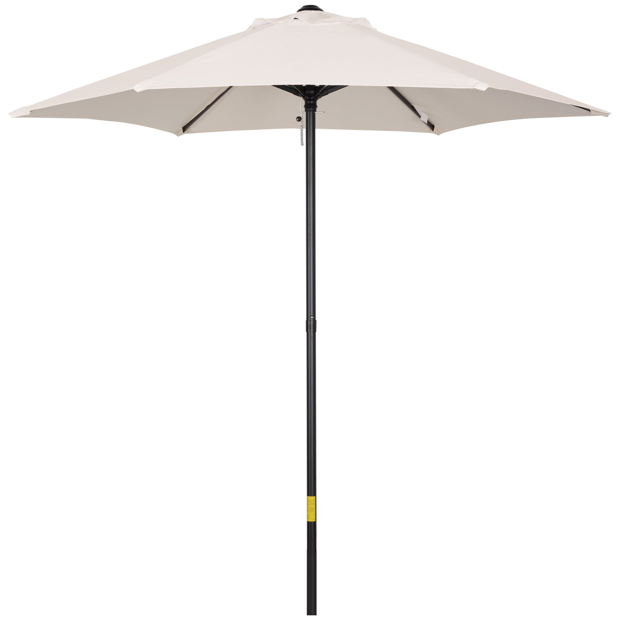 Outsunny Parasol de Patio 6,6 Pi, Parasol d'Extérieur avec 6 Baleines, Blanc Crème