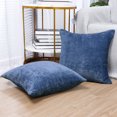 thumbnail image 3 of PiccoCasa Set of 2 Soft Water Repellent Throw Pillow Covers Navy Blue 20x20 Inch, 3 of 7