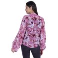 thumbnail image 4 of Moomaya Chemise Boutonnée Imprimée pour Femme Col Mandarin Manches Longues Haut d'Été, 4 of 7