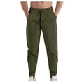 thumbnail image 3 of Amzcrzy Cargo Pants for Men Men's Fashion Casual Solid Color Pockets Elastic Rope Waist Casual Cargo Pants Men's Pants Men's Cargo Pants Pants for Men Men's Clothing Slacks for Men, 3 of 5