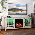 thumbnail image 2 of Costway 58" Fireplace TV Stand with LED Lights & 18" Electric Fireplace, Remote Controls Light Gray, 2 of 10