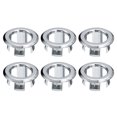 thumbnail image 1 of Unique Bargains 6Pack 24mm Sink Trim Overflow Cover Ring Hole Insert in Round Caps Silver, 1 of 5