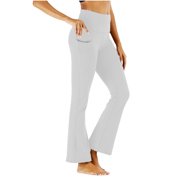 Dealovy Flared Leggings Womens High Waisted Belly Control Bootcut Pull on Workout Yoga Athletic Trousers
