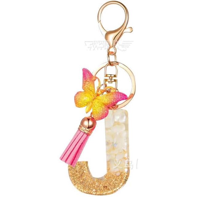 Letter Keychain,26 Letters A-Z Decorative Letter Keychain,Name Keychain for Women Girls Men Teenager Gift