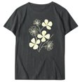 thumbnail image 4 of KIHOUT Nouveau Haut de Mode d'Été pour Femmes 2025, T-Shirt à Manches Courtes à Col Rond Décontracté à Imprimé Floral Gris Foncé L, 4 of 5
