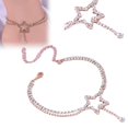 thumbnail image 2 of Bracelet de Cheville à Double Couche en Strass, Fantaisie Exquise, Brillant, pour la Plage, pour Femmes, 2 of 4