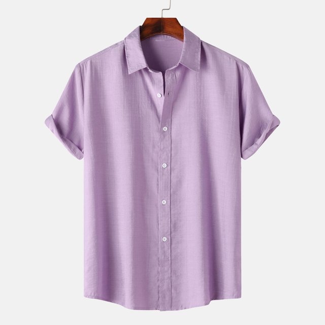 SDNall Chemise Décontractée pour Homme Unie à Col Rabattu à Manches Courtes avec Fermeture à Boutons Blouse Hawaïenne