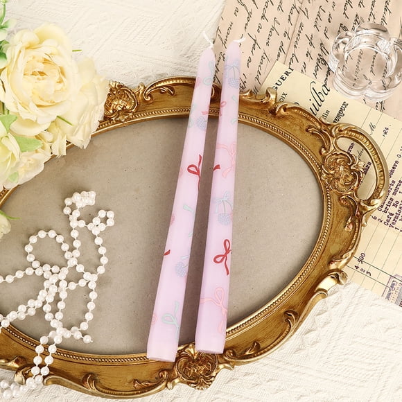 French Long Rod Printing Candle Romantic Wedding Valentine's Day Long Rod Party Birthday Candle