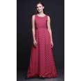 thumbnail image 4 of Bimba Damask Women Long Tank MaxiDress Round Neck Printed Party Gown-X-Large, 4 of 6