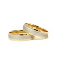 thumbnail image 2 of Matching 18k Gold & Platinum Hammered Wedding Band Set, 2 of 2