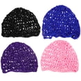 thumbnail image 1 of MasteelfCA 4 Pcs Filet à Cheveux en Maille Crochet pour Femmes Chapeau en Maille Filet à Cheveux pour Femmes Chapeau Snood, 1 of 8